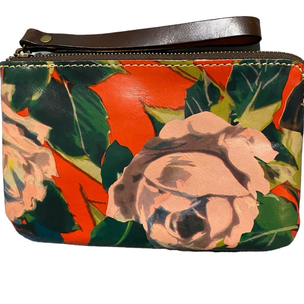 Patricia Nash Winter Bloom Cassini Leather Wristlet Clutch Aesthetic Floral Boho